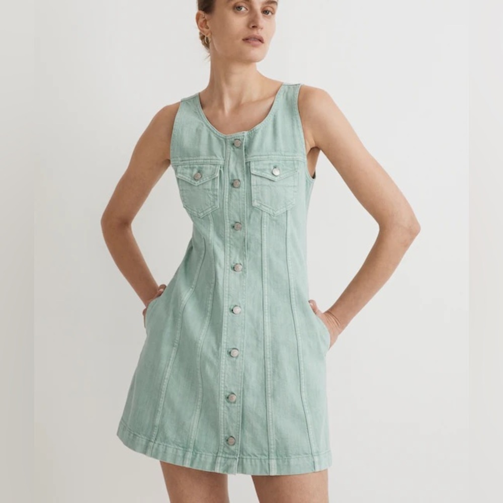 Madewell Light Green Denim Dress